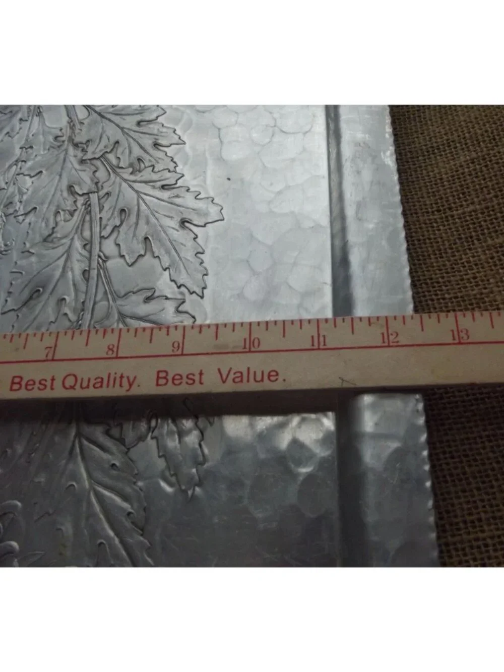 Continental Hand Wrought Silverlook Tray 755 Chrysanthemum Aluminum handles
